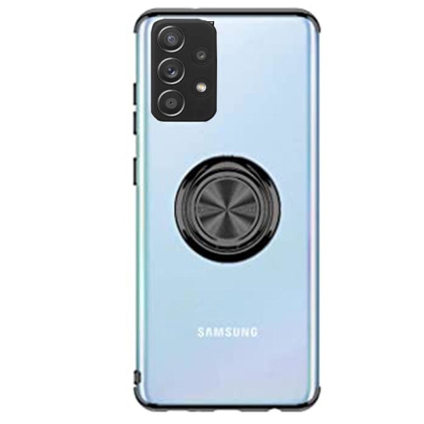 Stilrent Praktiskt Skal med Ringhållare - Samsung Galaxy A72 Silver