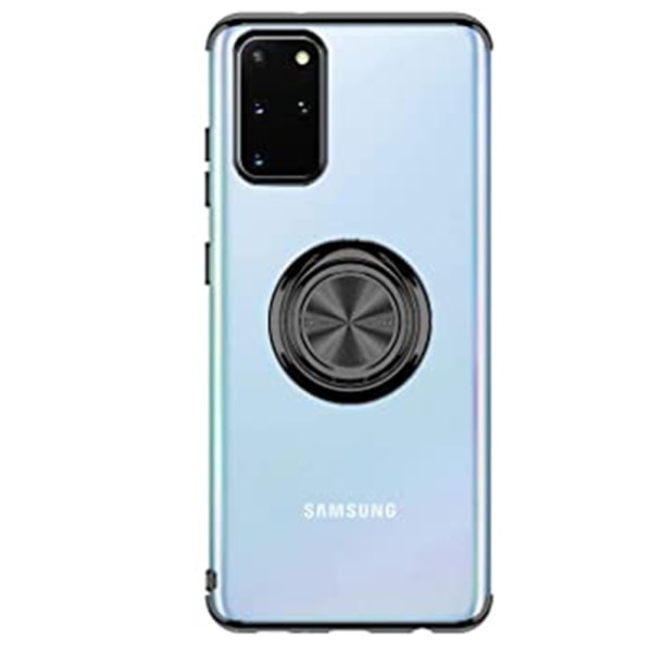 Praktisk silikonecover med ringholder - Samsung Galaxy S20 Plus Blå