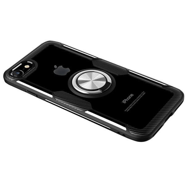Stilig Robust Deksel med Ringholder - iPhone 6/6S Svart