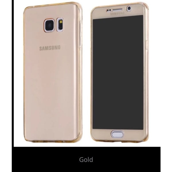 Samsung S6 Edge - Dobbeltsidig silikonetui (BEREKINGSFUNKSJON) Blå