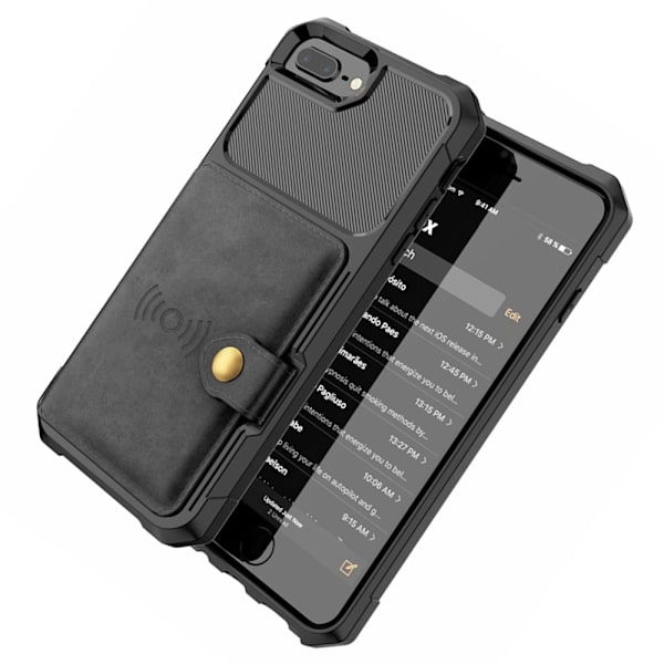 Smidigt Skal med Kortfack - iPhone 7 Plus Blå