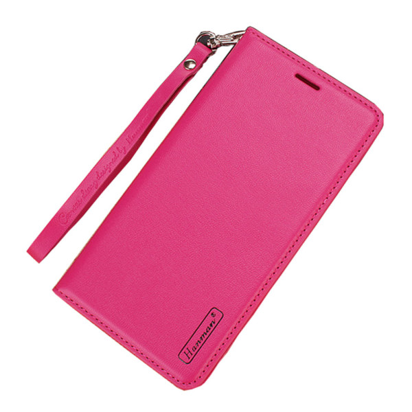 Kraftig Smart Wallet-deksel - Samsung Galaxy A80 Rosaröd