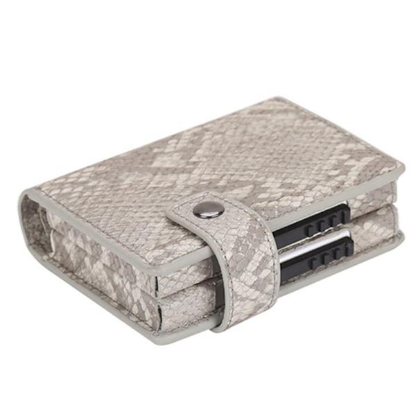 Praktiskt Kraftfull Korthållare från Jensen i Aluminium Pu-Läder Krokodil Svart