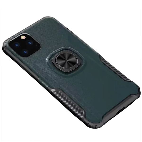 iPhone 11 Pro Max - Elegant Leman Skal med Ringhållare Mörkblå