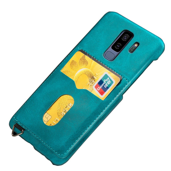 LEMANS Smart Cover med kortholder til Samsung Galaxy S9+ Grön