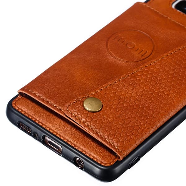 Kraftfuldt Retro Cover med Kortholder - Samsung Galaxy S10+ Röd
