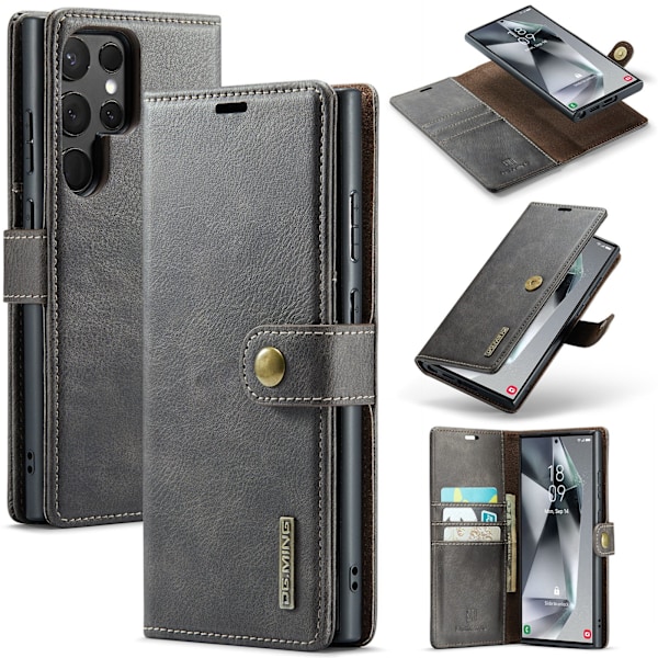 Galaxy S23 Ultra - Magnetiskt Avtagbart Fodral med Plånbok Svart