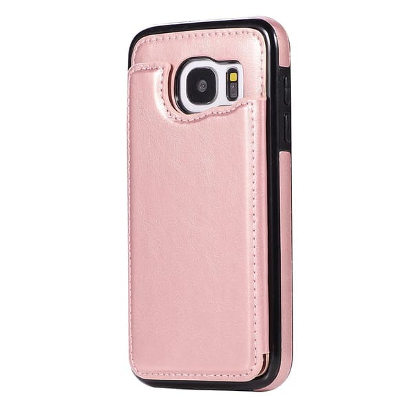 Stilig lommebokdeksel (M-Safe) for Samsung Galaxy S7 Roséguld
