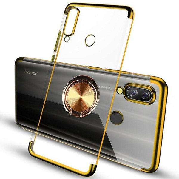 Huawei P20 Lite - Elegant silikonecover med ringholder Guld