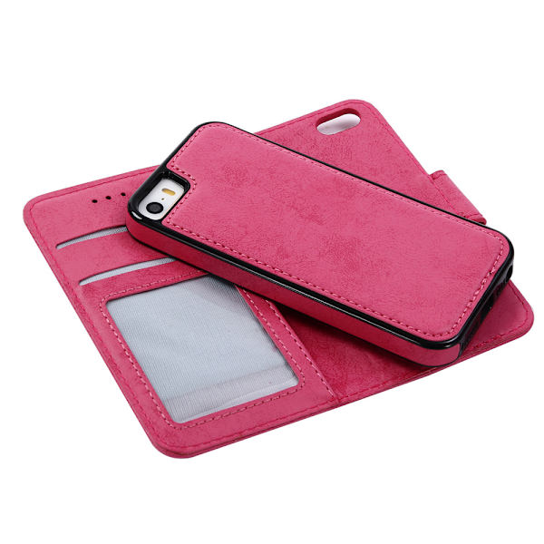 iPhone 6/6S - Silk-Touch-kotelo lompakolla ja kuorella Svart