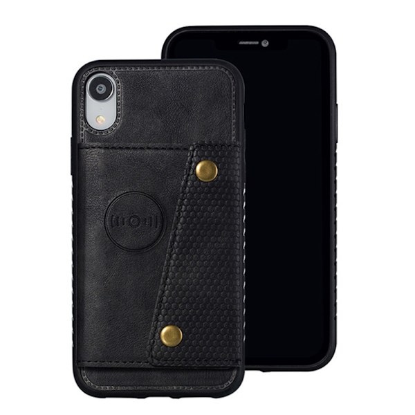 Smidigt Retro Skal med Korthållare - iPhone XR Mörkblå