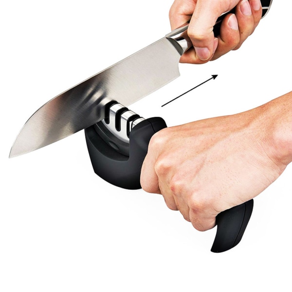 Praktisk knivsliper med glatt grep Svart