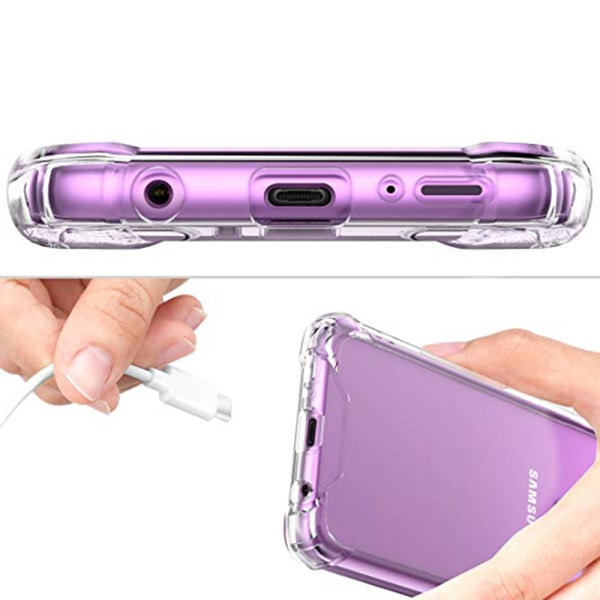 Samsung Galaxy S9 - Kraftfuldt cover med kortholder Transparent/Genomskinlig