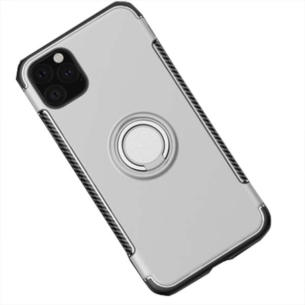 Glat Floveme-etui med ringholder - iPhone 11 Pro Max Silver