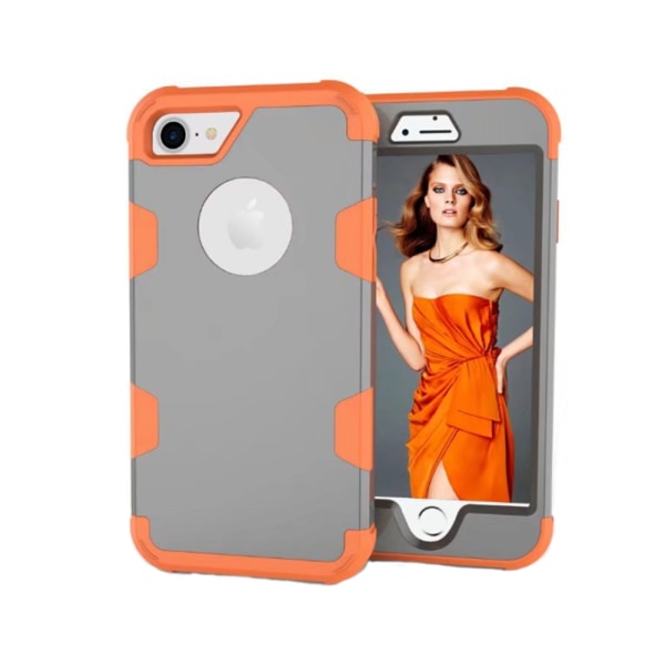 Lemans serie av Skyddande Skal f�r iPhone 8 Grå/Orange