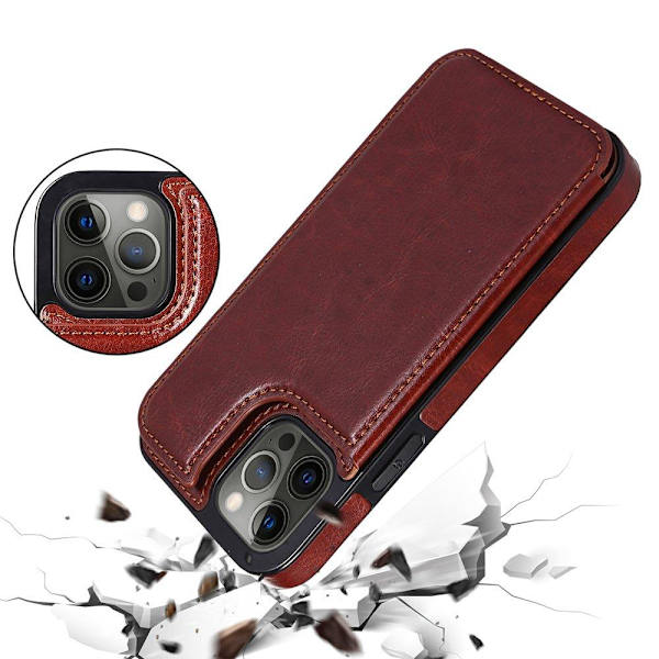 Glat NKOBEE etui med kortrum - iPhone 12 Pro Max Mörkblå