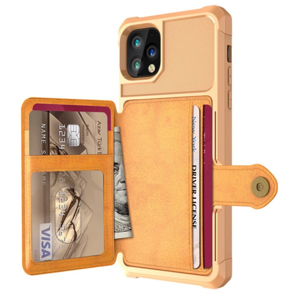 Käytännöllinen suojakuori korttilokerolla - iPhone 11 Pro Max Grön