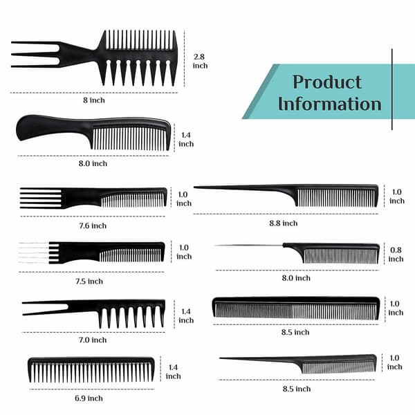 Hairdressing Combs Set 10 PCS Frisörkammar