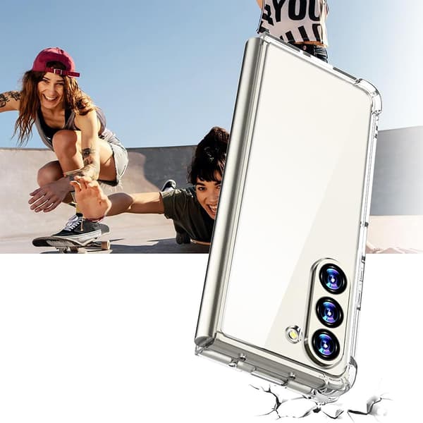 Samsung Galaxy Z Fold 7 Mobilskal  PC+TPU Med Hörnskydd Transparent