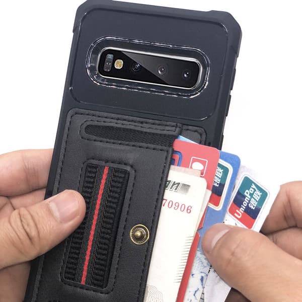 Samsung Galaxy S10 - Professionellt Skal med Kortfack Grön
