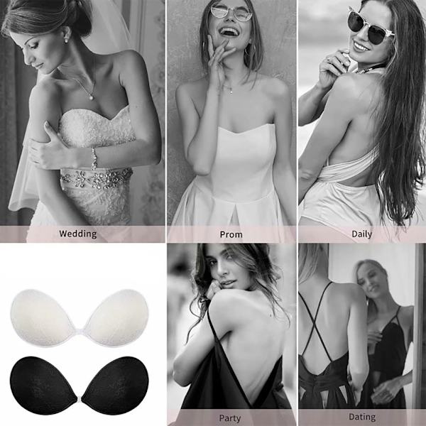 Mjuk & Bekväm Självhäftande Push-Up BH Beige C