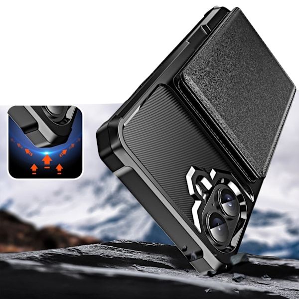 iPhone 16 Plånboksfodral - Tunn design med plats för 4 kort