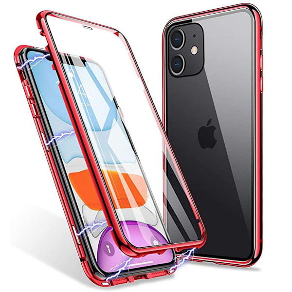 Praktisk magnetisk dobbeltskal - iPhone 12 Blå