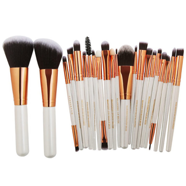 Make-up børstesæt med 22 børster (KABUKI-Minerals) Träfärg/Silver