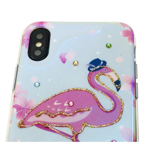 Retro-kuori (Pink Flamingo) iPhone X/XS:lle
