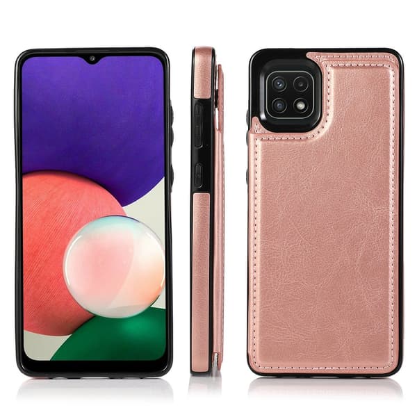 Glat cover med kortrum - Samsung Galaxy A22 5G Mörkblå
