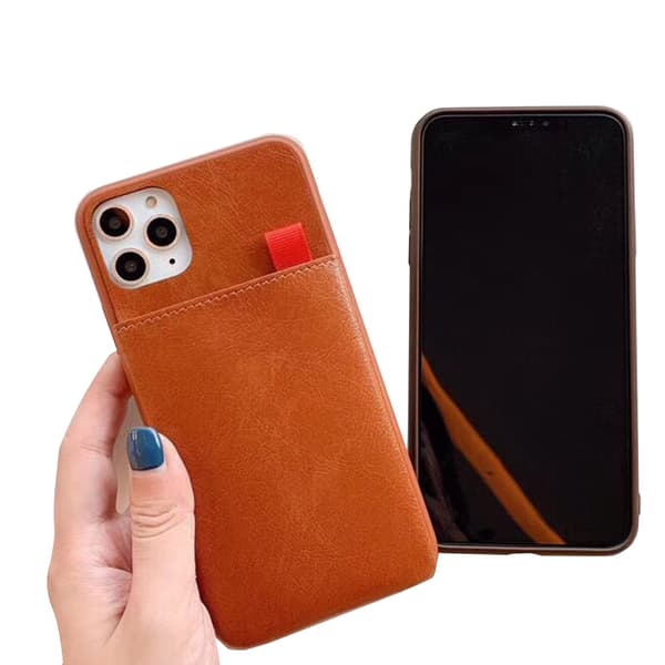 iPhone 11 - Genomtänkt Skyddsskal med Kortfack Röd