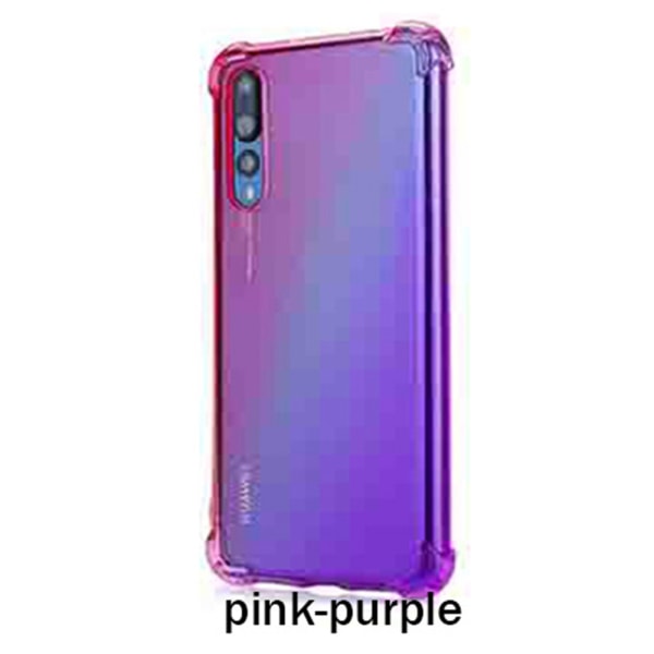 Gennemtænkt Air-Bag Silikone Cover - Huawei P20 Pro Blå/Rosa