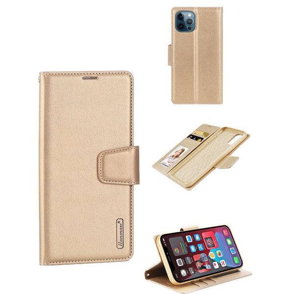 Praktisk lommebokdeksel - iPhone 12 Pro Guld