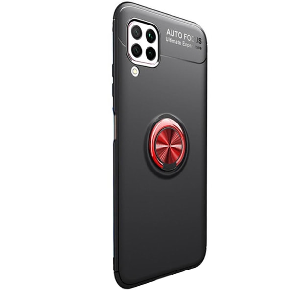 Stilsäkert Smidigt Skal med Ringhållare - Samsung Galaxy A12 Svart/Röd