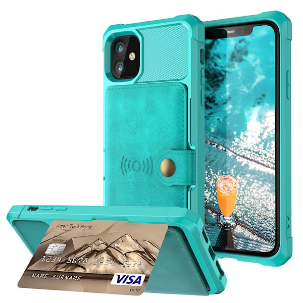 Glat stilfuldt etui med kortrum - iPhone 12 Svart