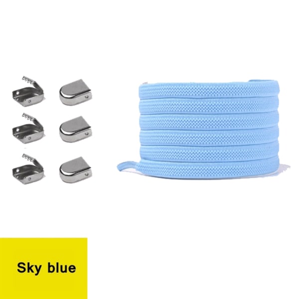 Slidfaste sneaker elastiske snørebånd Himmelsblå