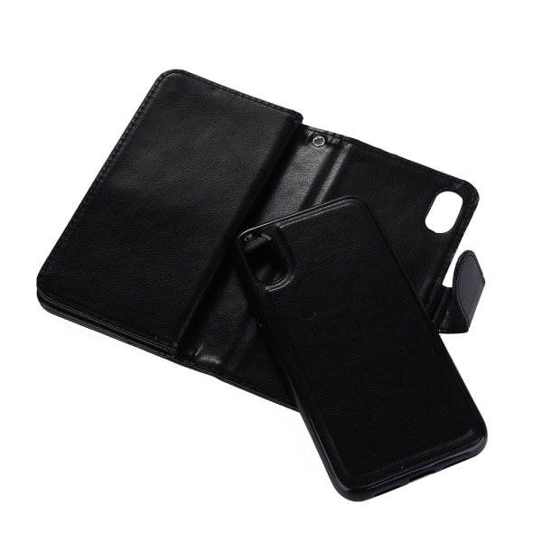 iPhone XR - Elegant 9-korts lommebokdeksel med dobbel funksjon Brun