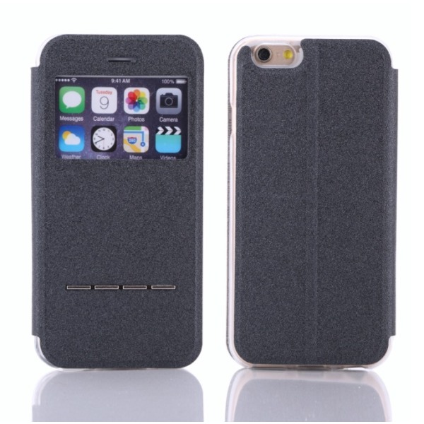 iPhone 8 Plus Stilsäkert Smartfodral Fönster & Svarsfunktion Vit