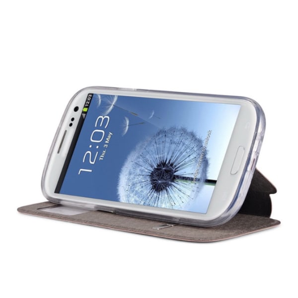 Smart deksel med vindu og svarfunksjon til Galaxy S3 Rosa