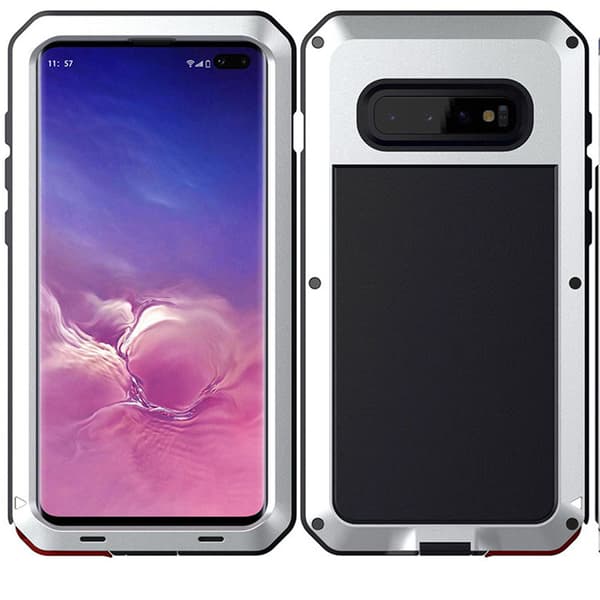 Samsung Galaxy S10 Plus - Skyddande Skal i Aluminium Silver
