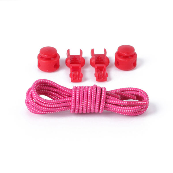 Praktiske elastiske snørebånd med snøre (flere farver) Hot Pink