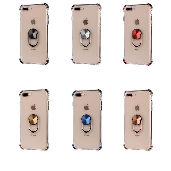 iPhone 8 Plus - Effektfullt Tunt Skal med Ringhållare Blå Blå
