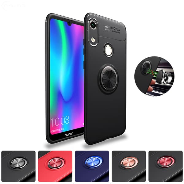 Huawei Y6 2019 - Skal med Ringhållare Svart/Blå