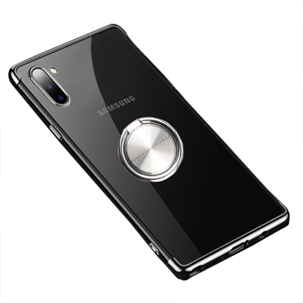 Glat Silikone Case Ring Holder - Samsung Galaxy Note10 Svart