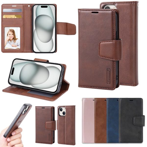 iPhone 15 2-i-1 Multifunktionella Mobilfodral Brown