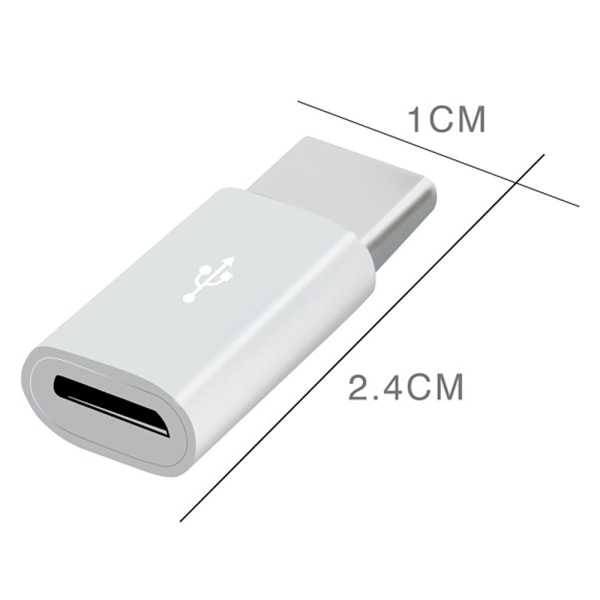 Micro-USB till USB-C  Adapter 2in1 Laddning + Dataöverföring Svart