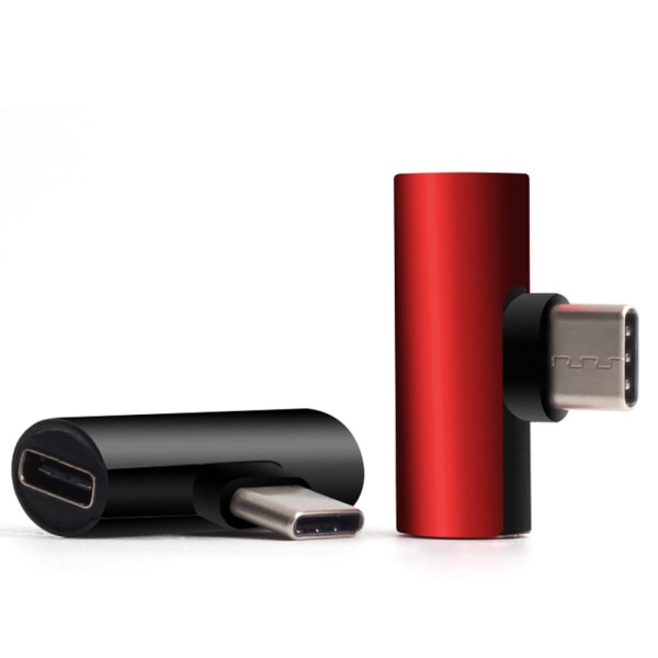 Type-C 2-1 Mini Adapter Laddare Roséguld