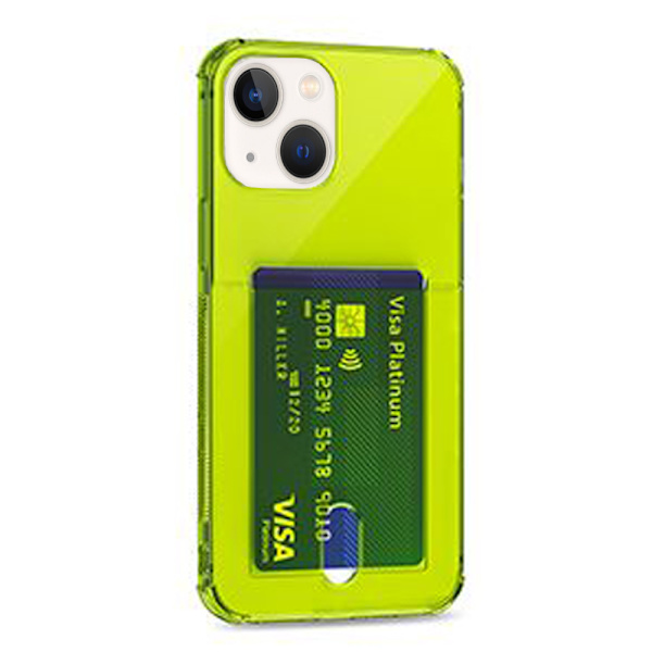 Elegant beskyttelsescover med kortrum - iPhone 13 Fluorescerande Gul