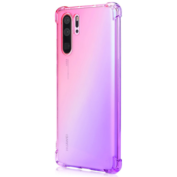 Huawei P30 Pro - Robust Effektfullt Floveme Silikonskal Blå/Rosa