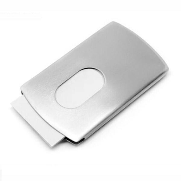 Praktisk kortholder i rustfrit stål Silver
